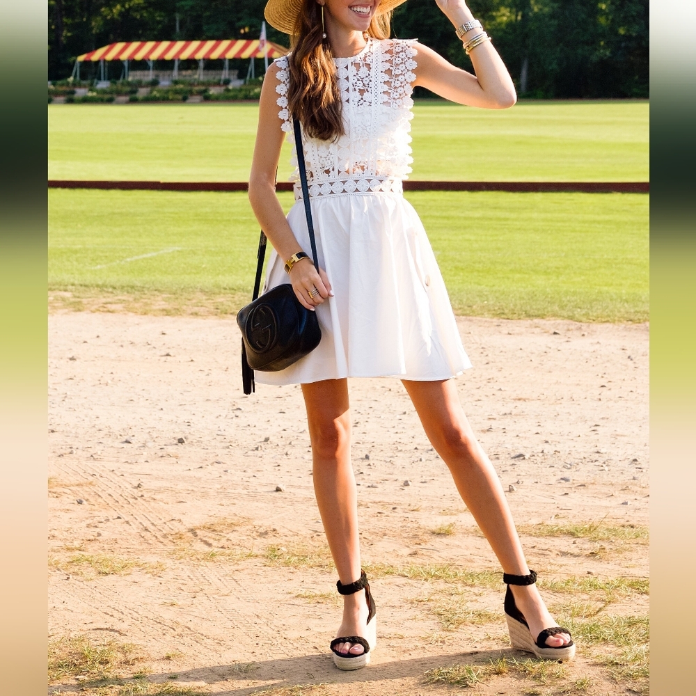 Self Portrait White Lace Mini Dress 10 - Picture 2 of 11